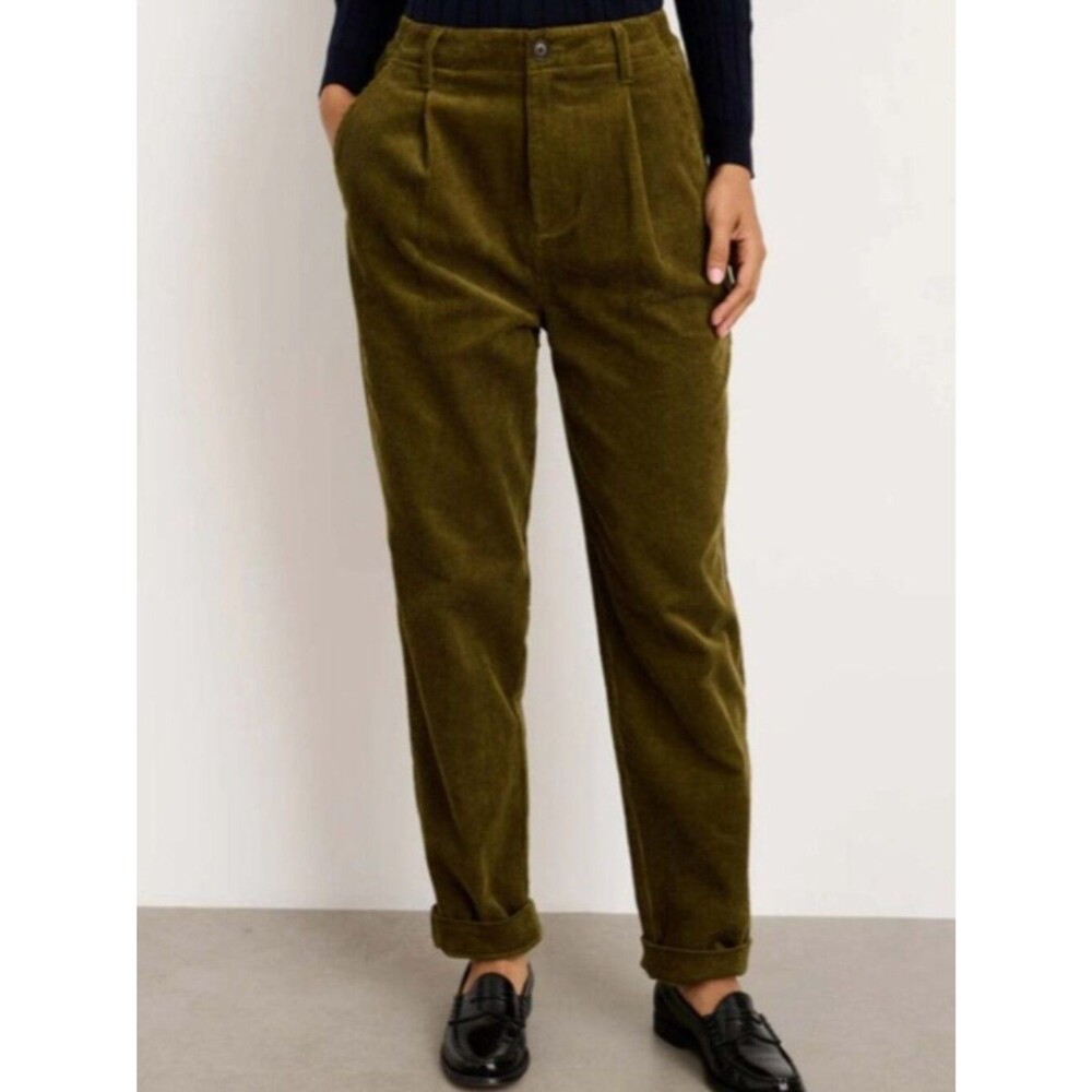 Alex Mill Rugged Corduroy Boy Pant Pleated Trouser Olive Green